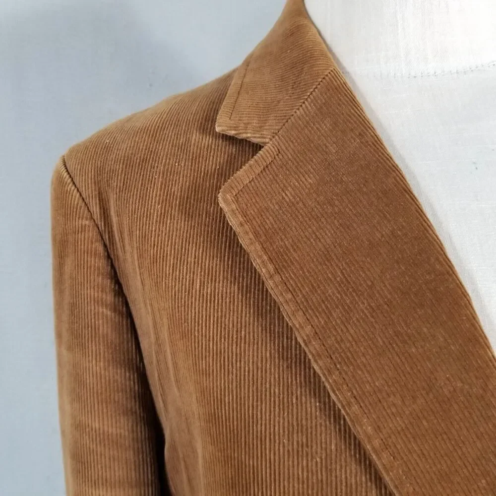 Brad Whitney sport coat jacket men's 46L‎ brown corduroy vintage cotton